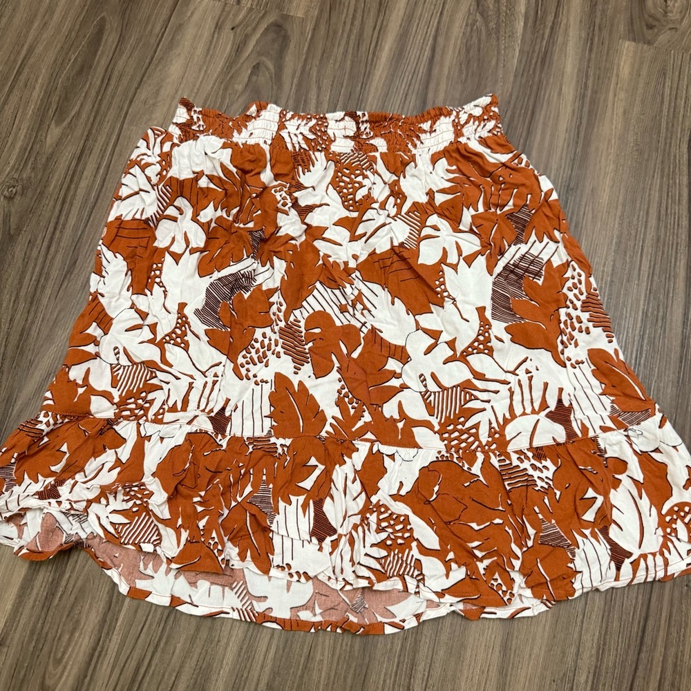 Roxy women sz S elastic waist Cream Floral mini Skirt s - Picture 2 of 6